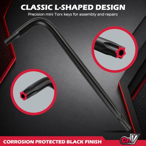 SEDY 8-Piece Mini Torx L Key Set, Tamperproof Torx Star Allen Wrench, T5, T6, T7, T8, T9, T10, T15, T20, Cr-V - style: 8-Piece Mini Tamperproof Torx Star Allen Wrench