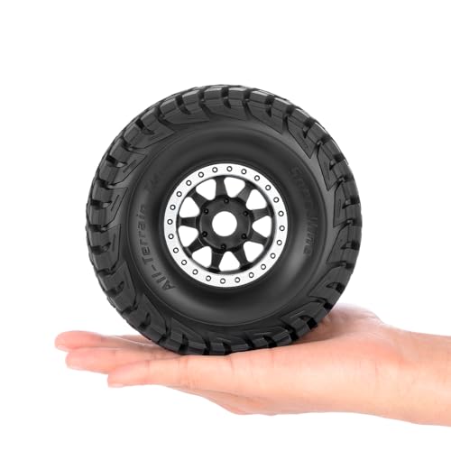 1/7 Mojave Desert Short Course Truck Tires Wheel Compatible with TRAXXAS UDR Off-Road Buggy Tire 17MM Adapter Wearable FS 336184 RC Model Car (White) - color: White