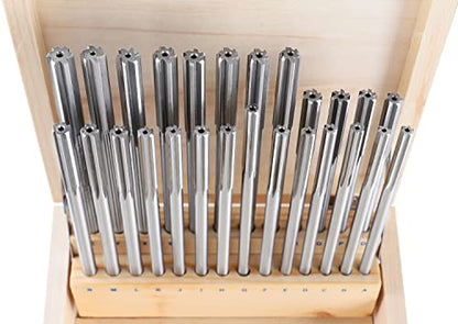 Accusize HSS Chucking Reamer Set Letter Size A to Z, 5500-SL00 | 26 Pc Set, Straight Shank, Straight Flute, Right-Hand Cut, +0.0001 to +0.0005 in Tolerance - size: Letter Size A to Z