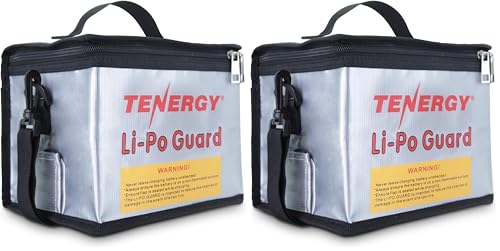 Tenergy Fire Retardant Lipo Zipper Bag for Charging and Storing Lipo Battery Packs, 8.5 x 6.5 x 5.7inch (Pack of 2) - size: 1x Large 8.5x6.5x5.7in (Pack of 2)