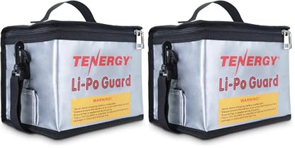 Tenergy Fire Retardant Lipo Zipper Bag for Charging and Storing Lipo Battery Packs, 8.5 x 6.5 x 5.7inch (Pack of 2) - size: 1x Large 8.5x6.5x5.7in (Pack of 2)