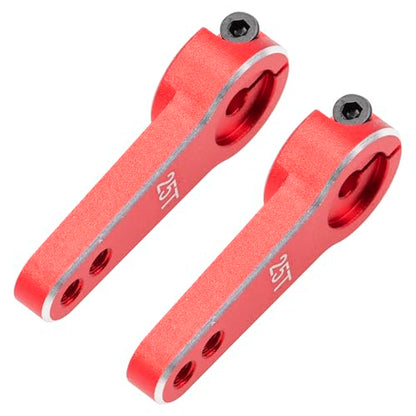 4Pcs Vgoohobby Aluminum 25T Servo Arm Horn Steering Arms Fit for Standard Servo Motors Compatible with Traxxas Axial Tamiya 1/10 RC Crawler Car (Red) - color: Red