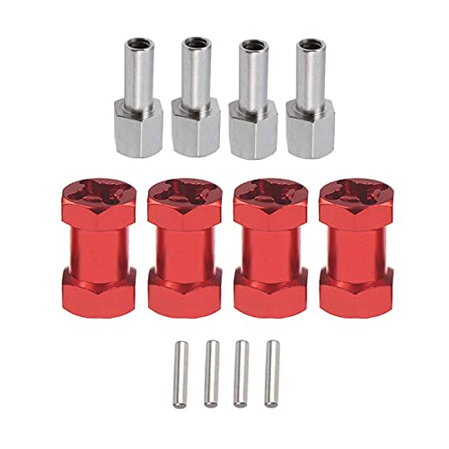 4Pcs RC Wheel Spacer 12mm Hex Adapter for 1/10 RC Crawler(Red,20mm) | 20mm Extension hub Adapter, RC Hex Drive Wheel Adapter Combiner Coupler,Alloy Metal - size: 20mm