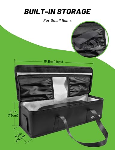 E-Bike Battery Safe Bag Explosionproof - Large Capacity Fireproof Lipo Bag for Ebike Battery Charging and Storage (M 16.1x5.5x5.1Inches) - size: M 16.1x5.5x5.1Inch