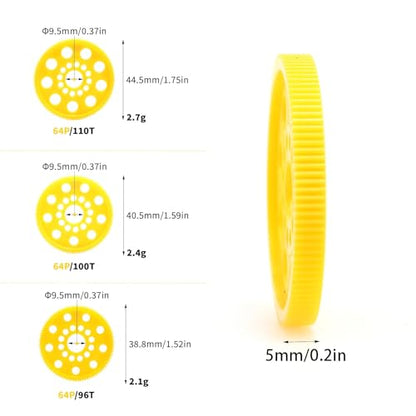 64P 96T Spur Gear for 1/10 On-Road RC Cars Upgrade Parts | High Precision Plastic Main Gear;Lightweight Durable; 5mm thick and 9.5mm center bore;