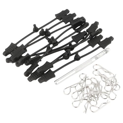 20-Pack 0.7mm RC Cars Body Clips with 10 Pieces Pull Tabs for Universal 1/24 1/28 1/36 Scale Micro Trucks SCX24 Remote Control Trucks & 1 PCS Hole Puncher Reamer for RC Body Shell Drills Tool - color: 0.7mm