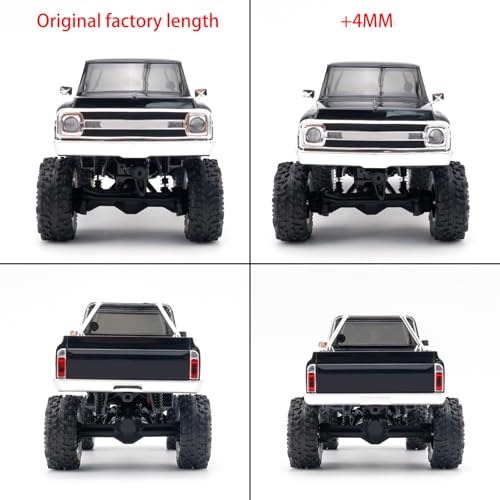 Que-T Heavy Duty Steel CVD Driveshafts +4mm Extended Front Rear Drive Shafts for 1/30 Axial Scx30 RC Crawler Car - size: 4mm Extended