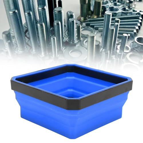 Magnetic Screw Tray, Magnetic Parts Tool Tray Silicone Portable Widely Used Magnetic Tool Tray Organizer for Screws Bolts Nuts Washers (Blue) - color: Blue