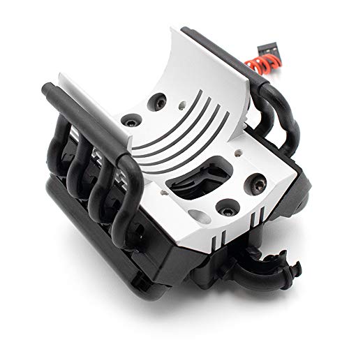 KYX Racing Alloy V8 Engine Motor Heatsinks & Cooling Fan for RC Crawler Car Axial SCX10 II 90046 Wraith D90 Traxxas TRX4 540/550 Motor Accessories