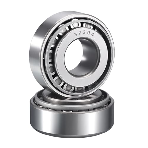 2 Pack 32204 Tapered Roller Bearing Cone and Cup Set | 20mm Bore 47mm OD 19.25mm Cup Width, Chrome Steel Taper Bearings Set, ABEC-3 - size: 32204