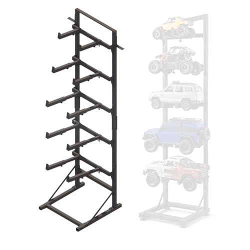 Upgraded RC Car Display Stand Compatible with TRX4, TRX4M, SCX10, FCX18 and Ascent-18, SCX24 RC Crawler Trucks, Adjustable Multilayer Storage Rack Shel for 1/8 1/10 1/12 1/18 1/24 Scale Model Cars