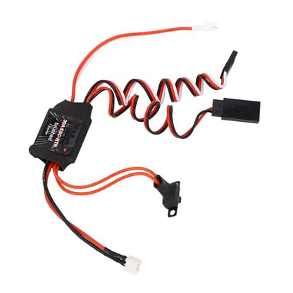 30A RC Brushed ESC Electronic Speed Controller 2 Output Dual Brake ESC with Red White Lights for 1/18 1/24 1/28 RC Cars