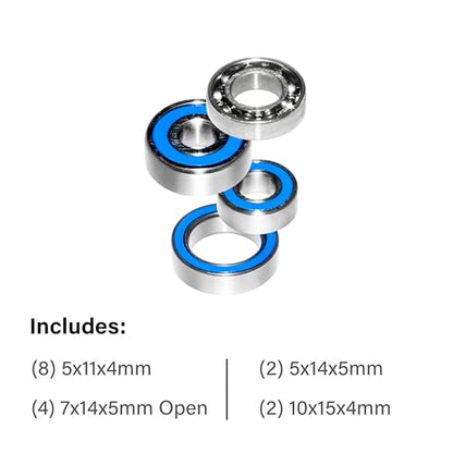 for Axial SCX10.2 SCX10 II Ar44 Axle Front and Rear Bearings Kit (16 pcs)