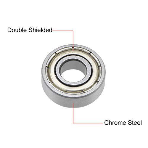 uxcell 696ZZ Deep Groove Ball Bearing 6x15x5mm Double Shielded ABEC-1 Bearings 5-Pack - size: 6mmx15mmx5mm