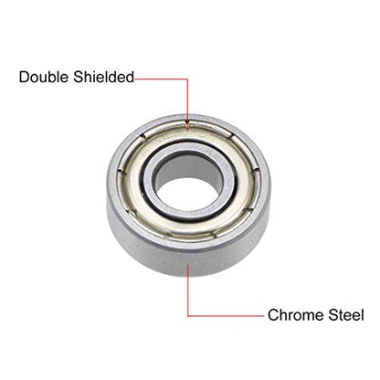 uxcell 696ZZ Deep Groove Ball Bearing 6x15x5mm Double Shielded ABEC-1 Bearings 5-Pack - size: 6mmx15mmx5mm