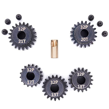 32P 5mm Pinion Gear Set 17T 18T 19T 20T 21T with Hex Key for RC - style: 17T 18T 19T 20T 21T