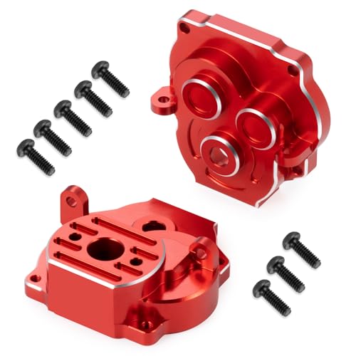 Aluminum Transmission Housing Gearbox Case for TRX4M 1/18th RC Crawler Car Upgrade Parts Accessories (Red) - color: Red