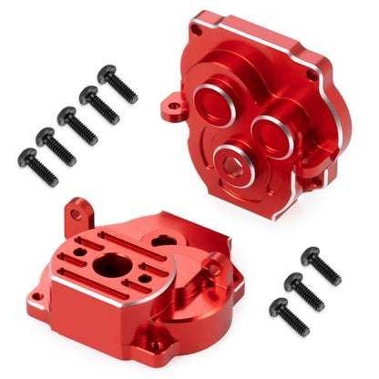 Aluminum Transmission Housing Gearbox Case for TRX4M 1/18th RC Crawler Car Upgrade Parts Accessories (Red) - color: Red