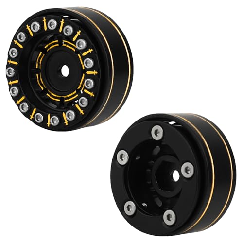 1.0 Plus Brass Beadlock Wheel Rims 4PCS Wheels for All 1/24 Scale FCX24 Axial SCX24 Deadbolt C10 Gladiator 1/18 TRX4M RC Crawler Car Upgrades Parts (Sword) - style: sword