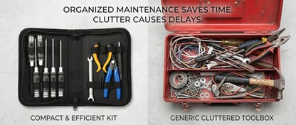 Portable Drone Tool Kit Set – Complete FPV Drone Repair & Maintenance Kit for RC Cars, Planes, Quadcopters, Compact & Durable Tool (Black)
