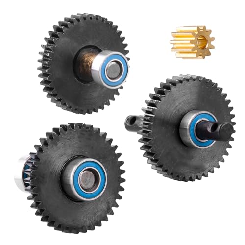 HobbyPark Metal Steel 16.6:1 Ratio Transmission Gear Pinion Set Gears w/Brass Motor Pinion for TRX4M TRX4MT 1/18 RC Crawler Car