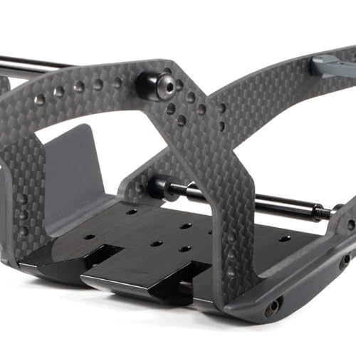 High Clearance V3 Carbon Fiber LCG Chassis Kit for 1/10 RC Crawler Comp Rig | 26° Skid Angle and LCG Design, with Delrin Skid Plate, 70mm Aluminum Carrier Bearing and 3D Printed Rock Sliders