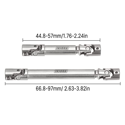 INJORA Black Steel Drive Shaft for 1/24 SCX24 Gladiator Dodge Power Wagon - color: Silver