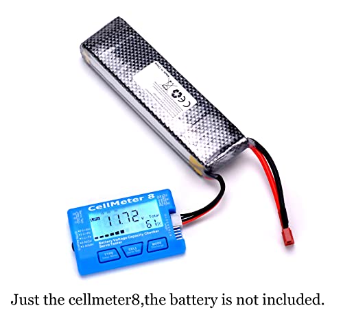 RC CellMeter 8 Digital Battery Capacity Checker Battery Voltage Tester LCD Backlight for LiPo Life Li-ion NiMH Nicd