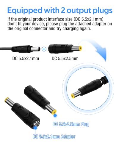 54.6V 3A / 5A Super Fast Charger for 48V Battery,7 Types of Plugs to Choose from, No Need Adapter,More Secure.Compatible with Most Plugs. with Cooling System (DC2.1/2.5mm-3A)