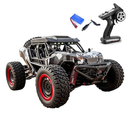 Scy 16106 1/16 Remote Control Off-Road Car AWD Rc Electric Desert Truck Light System Charging Protection Rc390 Motor 30A Esc Hobby Grade Model for Adult Hobby(Dark Gray) - color: Dark Gray