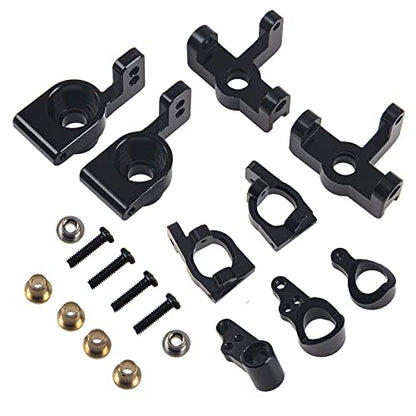 ShareGoo RC Steering Knuckle Kit Hub Carrier C Hub Carriers Rear Axle Carrier Compatible with WLtoys 144001 1/14 RC Car Buggy Upgrade Parts,Black