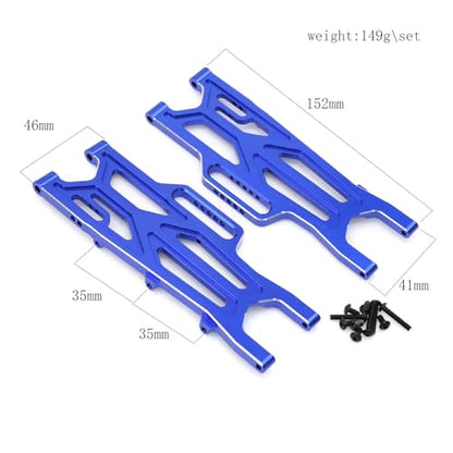 Aluminum Rear Lower Suspension Arms Set Compatible for Arrma 1/10 Kraton/Outcast 4x4 4S V2 BLX RC Truck Upgrade Parts L/R Suspension Arms Swing Arm Replacement ARA330711 - color: blue, size: Rear Lower