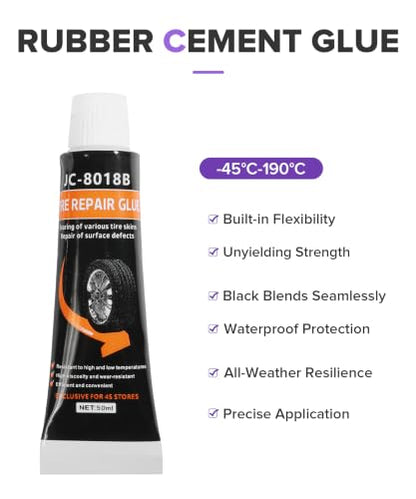 Rubber Cement,Car Accessories Universal Professional Waterproof Weather Resistance Tire Slime,Automotive Tire Repair Tools,Suitable for All Tires on Cars,Bicycles,Trucks,Motorcycles,Off-Road