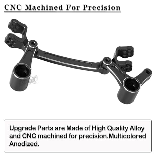Aluminum Steering Bellcranks Servo Saver Upgrades Part for 1/8 Mojave 4X4 4S BLX RC Car,Drag Link Set w/Bearings Hops Up,Replaces ARA340200 Black - color: Black(steering)