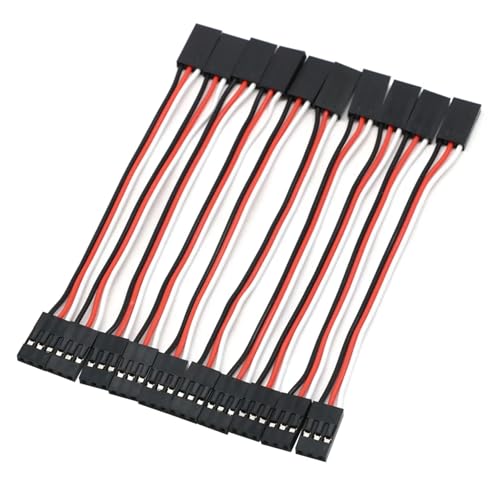 30Pcs Servo Extension Cable 100-500mm Male to Female for JR Futaba RC Receiver | 30pcs servo extension wire set, 100-500mm lengths, male to female JR plug, for RC car plane helicopter(100MM) - color: 100mm