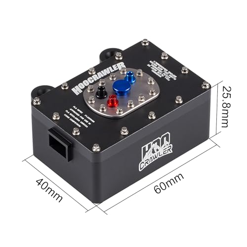 Aluminum Alloy 1:10 Scale RC Fuel Cell Receiver Box, Black | For RC4WD TF2, For SCX10 Pro, For VS4-10, 1/8 1/10 RC Crawler Upgrade - color: Black