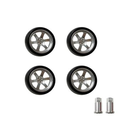 Replacement Wheels for LDRC LD1899 With Metal Rims | Drift Tires for LD1804 LD1898 LD1802 LD1803 AE86(M03s-047) - color: Drift Tires-MD03S-047