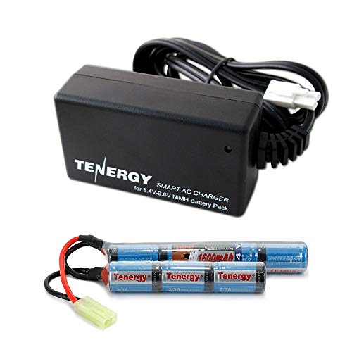 Tenergy 8.4V 1600mAh NiMH Nunchuck Battery and Compatible Charger w/Mini Tamiya Connector and Standard Tamiya Adapter - size: Battery Packs & Charger