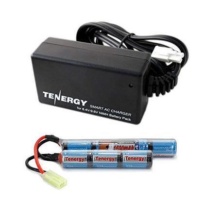 Tenergy 8.4V 1600mAh NiMH Nunchuck Battery and Compatible Charger w/Mini Tamiya Connector and Standard Tamiya Adapter - size: Battery Packs & Charger