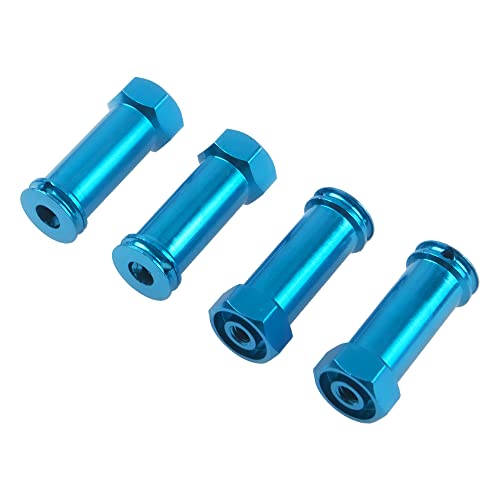 ShareGoo Aluminum 12mm Wheel Hex Hub Adapters 30mm Extension Combiner Coupler Compatible with WLtoys 144001 1/14 Wltoys RC Car (Blue) - color: Blue