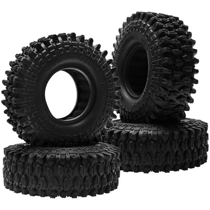 ShareGoo RC 1.9" Crawler Tires Rubber Mud Tires OD 105mm Compatible with Axial SCX10 Redcat Gen8 D90 Traxxas TRX4 MST 1/10 RC Crawler Car (105 * 38mm) - size: 105 * 38mm