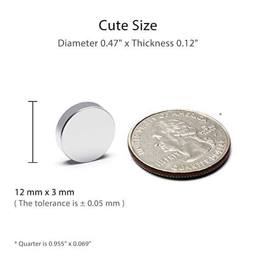 Strong Neodymium Magnets, Rare Earth for Crafts, Heavy Duty Round Small Magnets, 0.47 x 0.12 Inch, 50 PCS - color: Silver, size: 0.47inch 50PCS