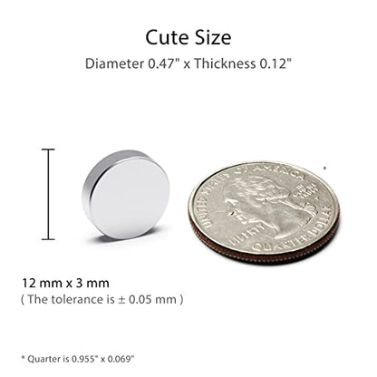 Strong Neodymium Magnets, Rare Earth for Crafts, Heavy Duty Round Small Magnets, 0.47 x 0.12 Inch, 50 PCS - color: Silver, size: 0.47inch 50PCS