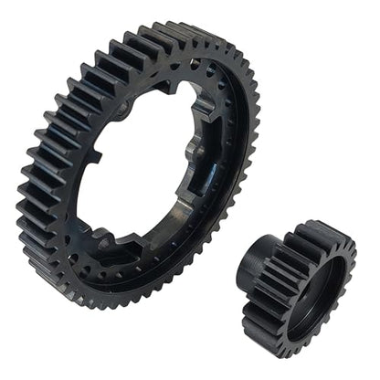 Hardened Steel 1.0 Mod Spur Gear with 23T Pinion for X-Maxx Maxx E-Revo (52T) | 1/5 Scale,1/7 XO-1,1/10 Maxx,E-Revo 2.0 VXL,Heavy Duty,Upgrade Parts,6449 Compatible,High Strength - style: 52T