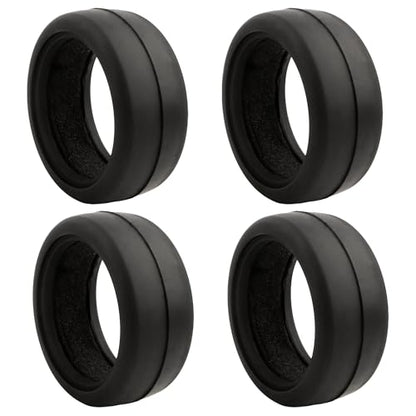4-Pack 1/10 Scale RC On-Road Soft Tires 65mm Rubber Slick Wheels Tyres with Foam Insert Compatible with Traxxas 4Tec 2.0 Tamiya TT01 XV01 Kyosho WR8 Sakura WLtoys HPI Touring Car