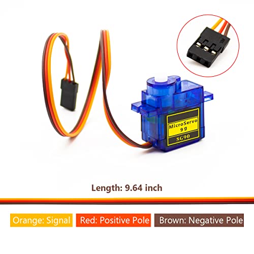 Hosyond 10 Pack Servo Motors SG90 9G Micro Servo for RC Robot Helicopter Airplane Boat Remote Control Toys, Servo for Arduino Project, Blue - size: SG90 x 10