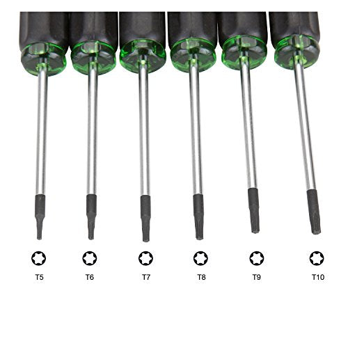 OEMTOOLS 22559 6 Piece Precision Torx Screwdriver Set, Mini Screwdriver Set for Electronics and Small Fasteners in Tight Spaces, Magnetic T5–T10 Torx Drivers, Chrome Vanadium Steel - style: Star Head