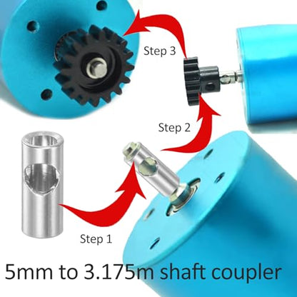 Steel Mod1 5mm Pinion Gear 1PCS, 11-28 M1 Pinion Gear Metal Hardened Steel Fit 5mm RC Motor Shaft with 3.175mm Coupler Compatible with 1/5 1/6 1/8 1/10 1/14 RC Brushless Brush Motor (25T) - size: 25T