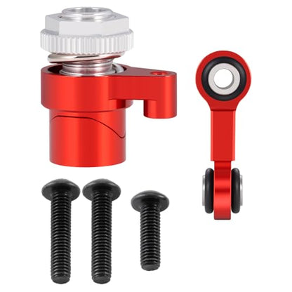 Servo Saver Arm 25T Steering Drag Link for Tra-xxas 1/16 Mini Maxx | 2S 1/10 4WD Ford GT 4-TEC 2.0 3.0 RC Car Upgrade Red 7075 Aluminum - color: Red