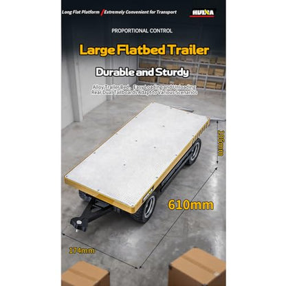 1577 1/10 RC Forklift with Trailer, 2.4G Proportional Alloy 1577 Remote Control Forklift with Liftable Fork/Grabber Attachment, RC Engineering Vehicle, Gift Collectibles - style: 1/10 RC Forklift with Trailer